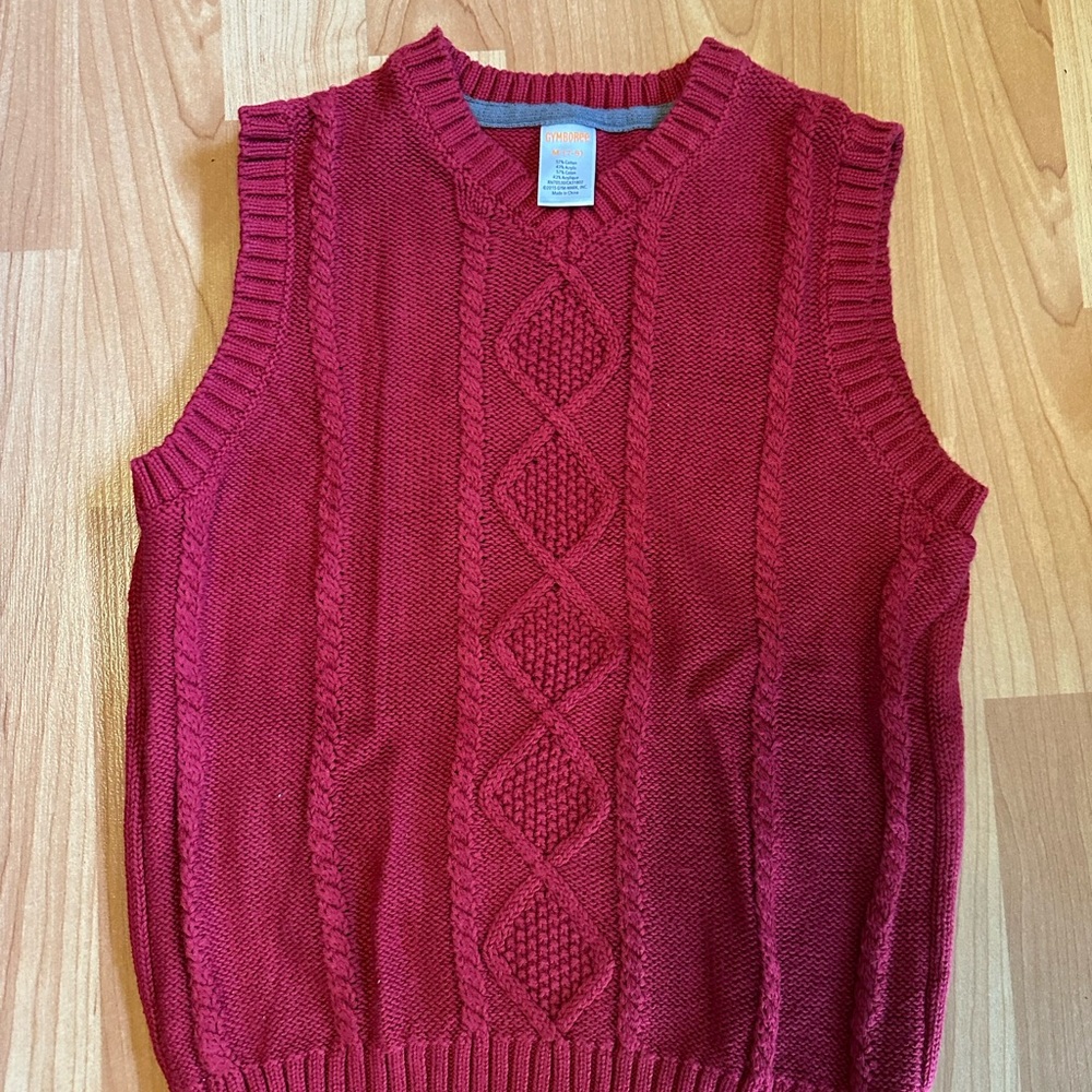 Gymboree Red Knit Sweater Vest 7/8